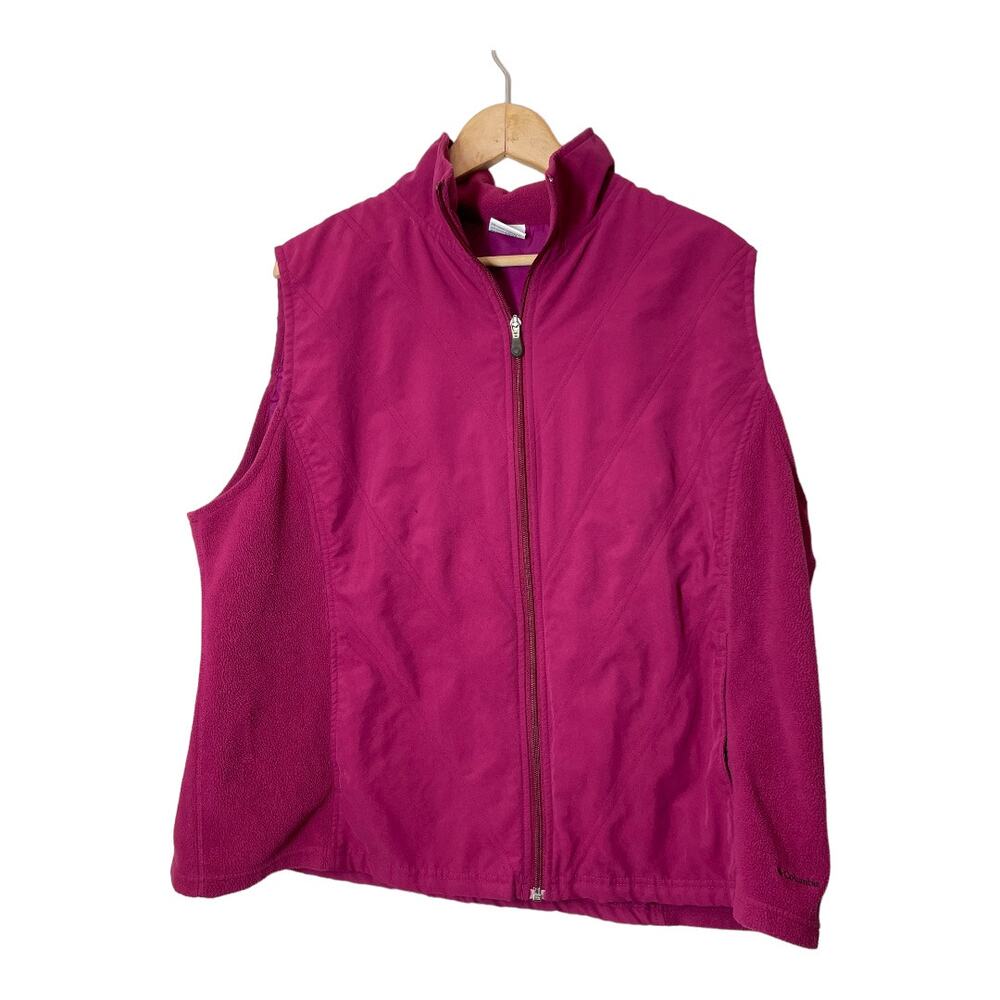 Columbia Vest Magenta Pink Lightweight Womens XXL 2X Plus